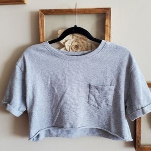 Victoria secret sport cropped grey top